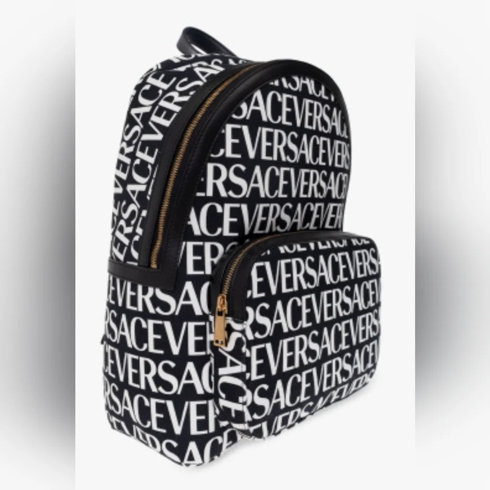 Versace Monogrammed Backpack with Gold Hardware and Black Leather (BRAND NEW ) - Picture 2 of 16